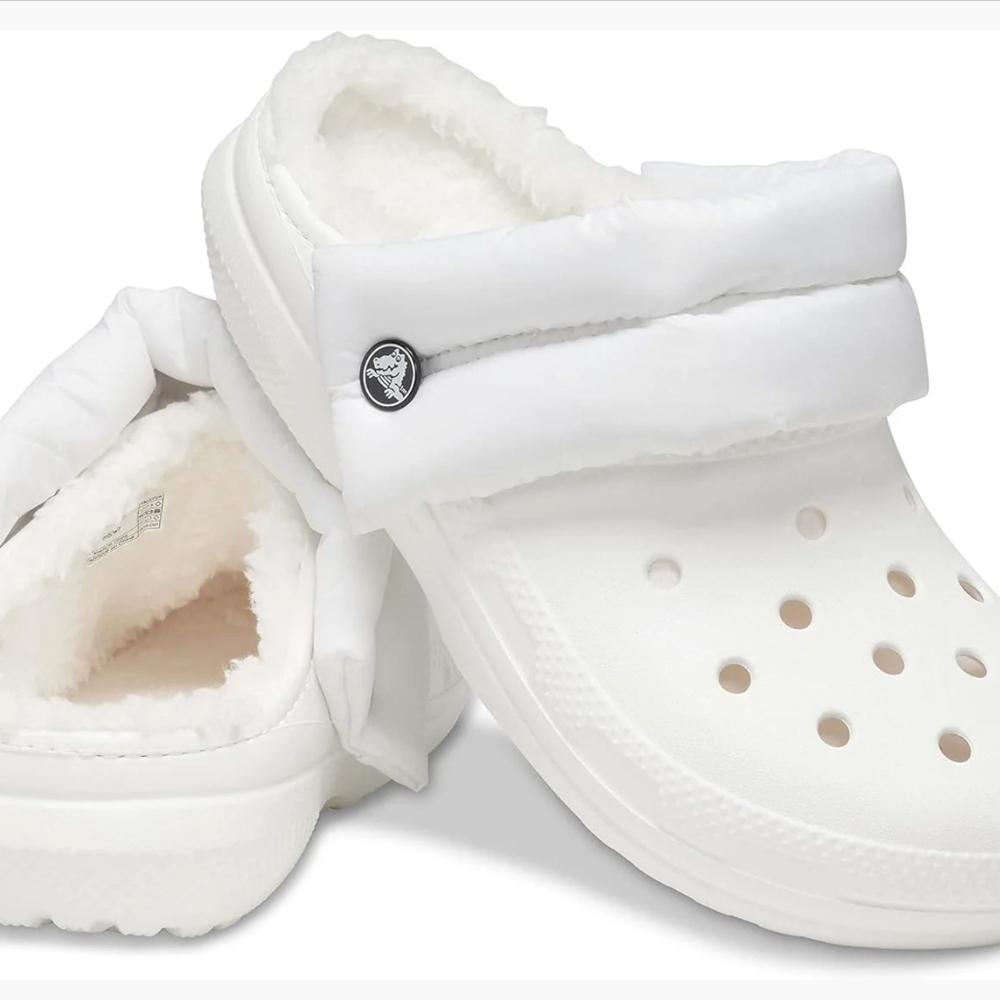 CROCS  Unisex White Classic Lined Neo Puff Clog